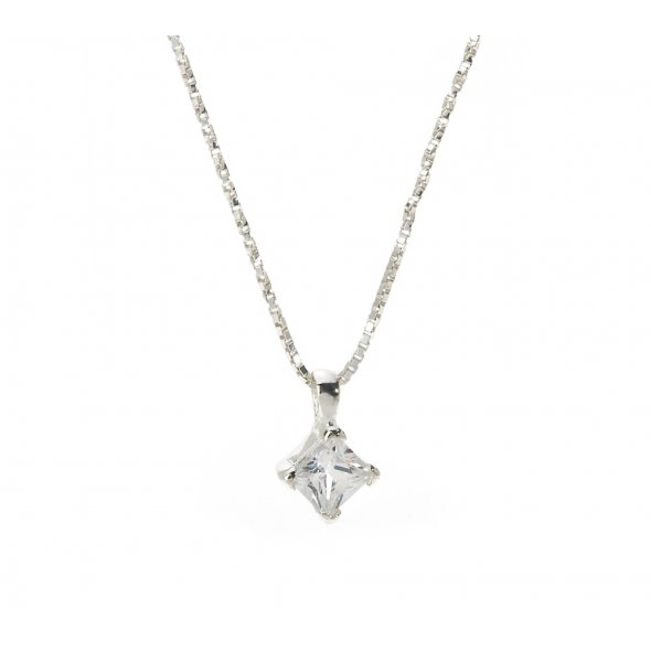 John Greed Love Story Silver & CZ Necklace