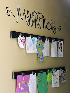 Kids art work display idea