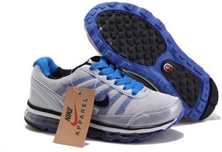 Kids Nike Air Max Grey Silver Blue Shoes