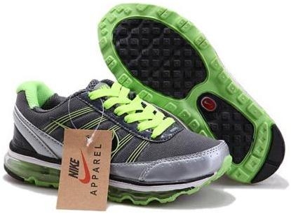 Kids Nike Air Max Grey Silver Green Shoes