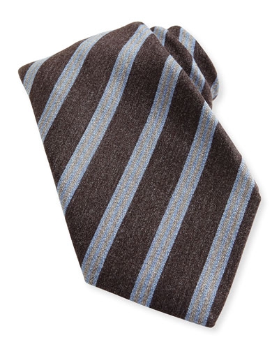 Kiton - Awning-Stripe Wool/Silk Tie