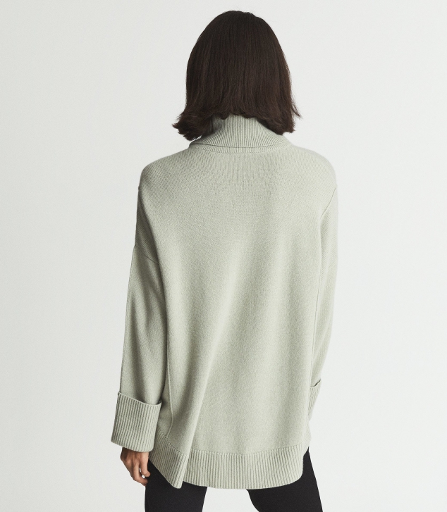 Knitted Cashmere Blend Roll Neck Jumper - Image 3