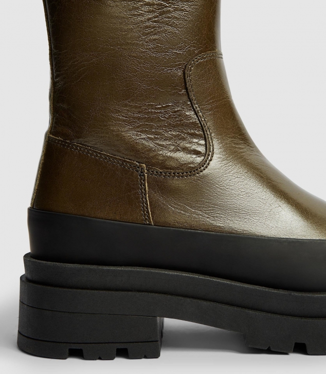 Leather Stomper Boots - Image 2