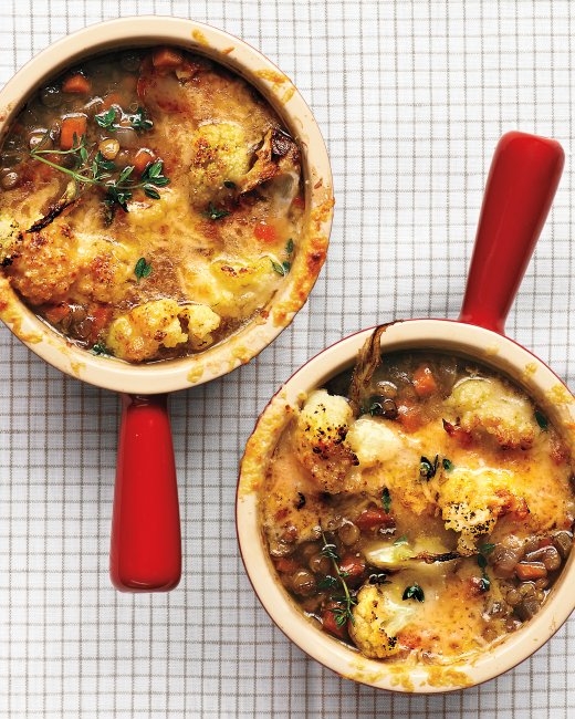 Lentil Soup with Cauliflower and Cheese recipe