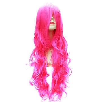 Long Body Wave Capless Synthetic Pink Party Hair Wig