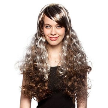 Long Fashion Curly Mixed Color Party Wig