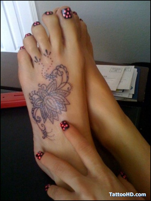 Lotus foot tattoo
