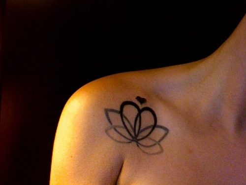 Lotus shoulder tattoo