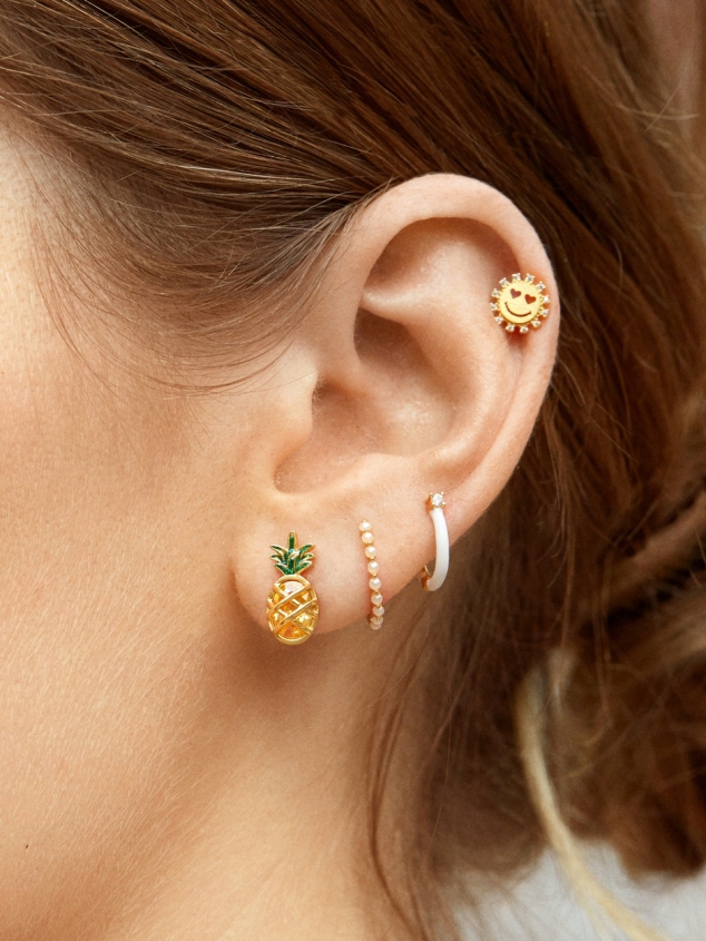 Mabel 18K Gold Huggie Earrings