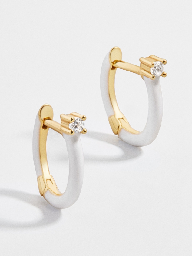 Mabel 18K Gold Huggie Earrings - Image 2