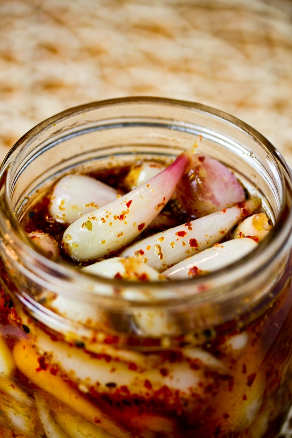 Pickled wild leeks with a 'ZING'