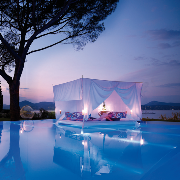 Serene Tent on a Pool