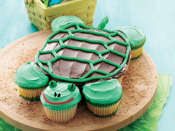 Pull apart tutrle cupcakes