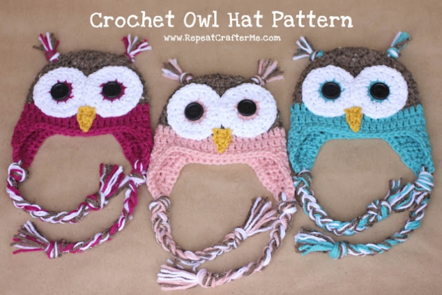 crochet owl hat pattern