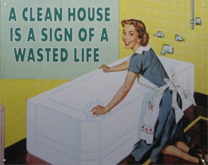 A clean house is a sign of a wasted life