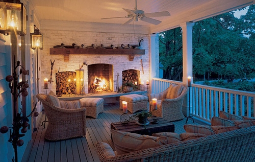 Back porch fireplace