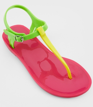 Neon Jelly Sandals - FaveThing.com