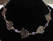 Wire and bead necklace
