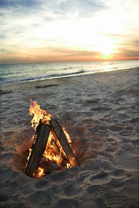Fire on the beach...