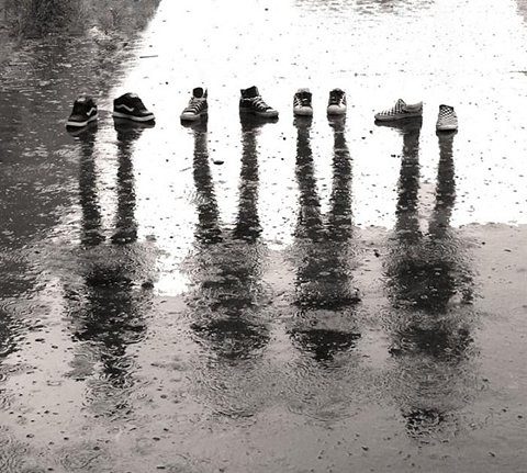 Shadow picture in rain