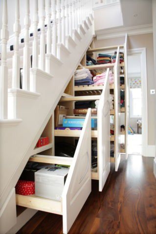 Drawers under stairs