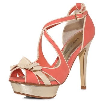 Coral platform sandals