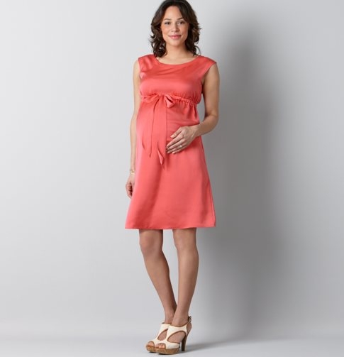 Maternity Ruched Tie Waist Dress - FaveThing.com