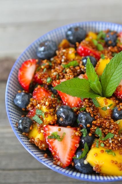 Quinoa Fruit Salad with Honey Lime Dressing