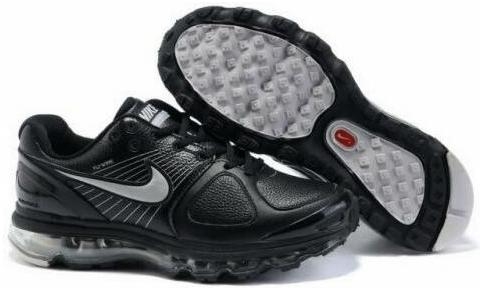 Mens Nike Air Max 2009 Leather Black Silver Shoes