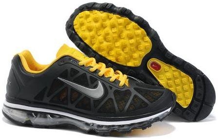 Mens Nike Air Max 2011 Mesh Black White Yellow 433136017