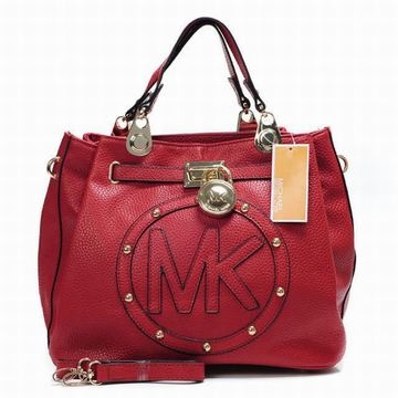 Michael Kors Hamilton Large Mk Logo Tote Red 