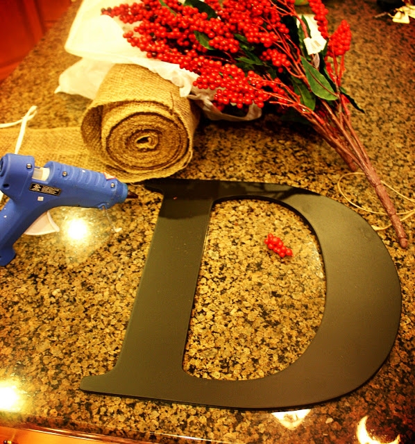 Monogram Wreath with Holly - Image 2
