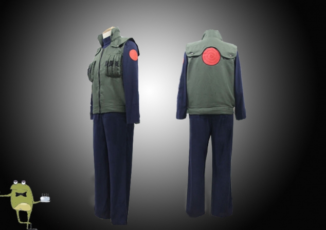 Naruto Shippuden Kakashi Hatake Cosplay Costume + Wig
