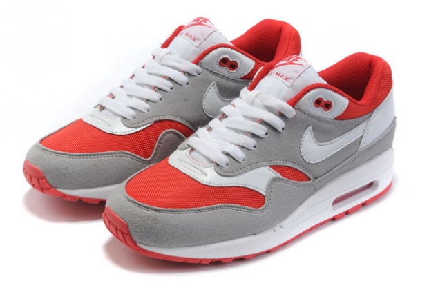 Nike Air Max 1 OG -(Grey/White/Red) - Men's Trainers - Image 2