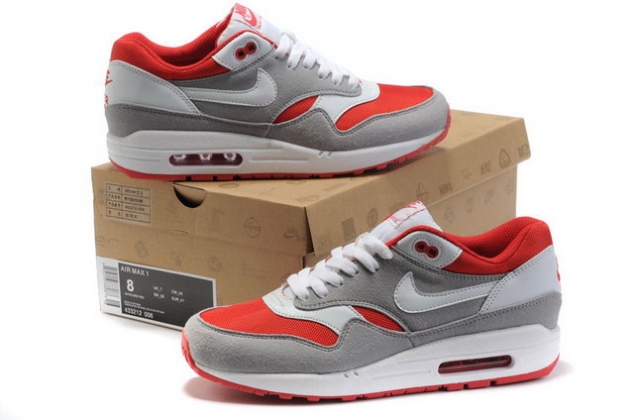 Nike Air Max 1 OG -(Grey/White/Red) - Men's Trainers - Image 3