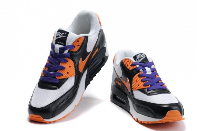 Nike Men Air Max 90 Mesh Black White Orange - Image 3