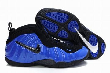 nike royal blue and black foamposites pro men shoes