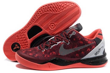    Nike Zoom Kobe 8 System Red and Metallic Silver Black