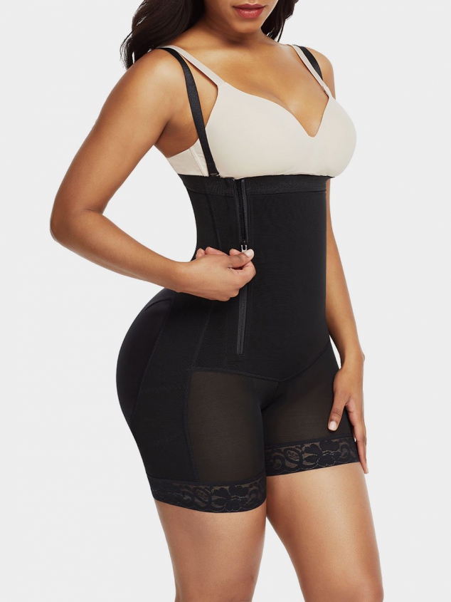 Open Bust Body Shaper With Side Zip - Image 2