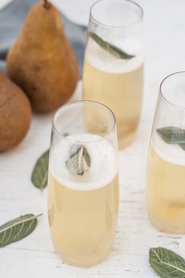 Pear & Ginger Champagne Cocktails