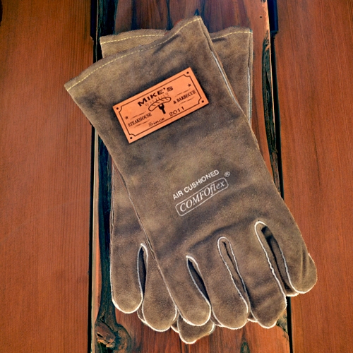 Personalized Leather BBQ Grilling Gloves