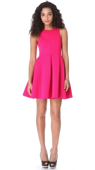 Pink Neoprene Sleeveless Dress