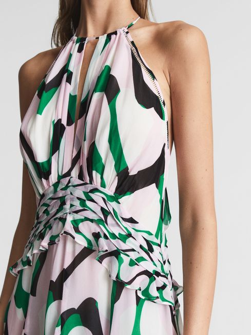 Printed Halter Mini Dress - Image 3