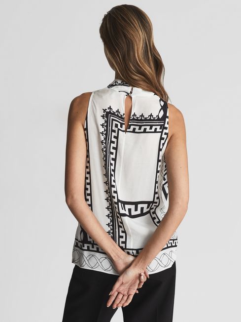 Printed Sleeveless Cowl Neck Blouse - Image 2