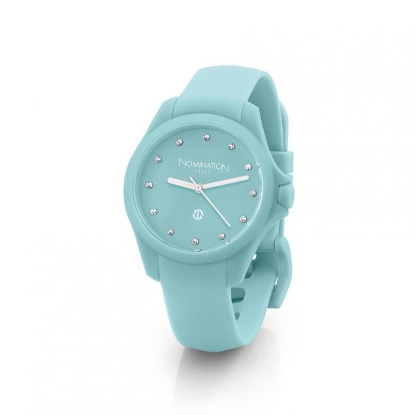 Pure light Blue Silicone & Zirconia Watch by Nomination