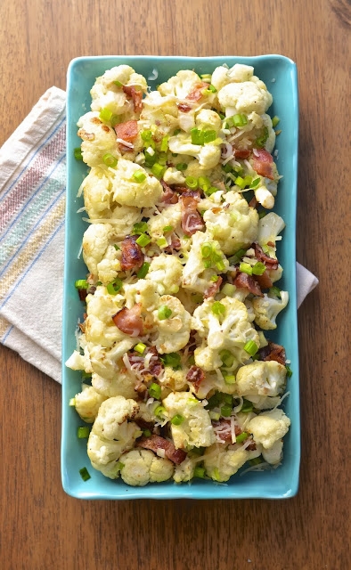 Roasted Cauliflower with Bacon and Parmesan Cheese