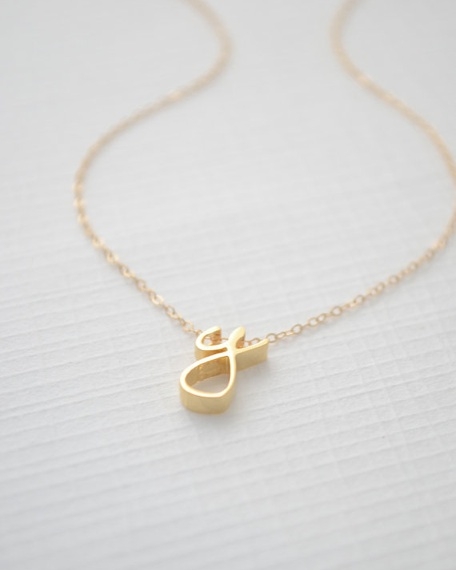 Rose gold initial pendant necklace - Image 3