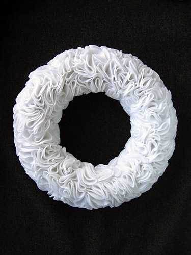 Ruffly Felt Rosette Wreath