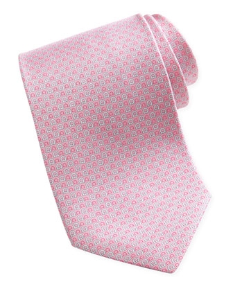Salvatore Ferragamo pink print silk tie