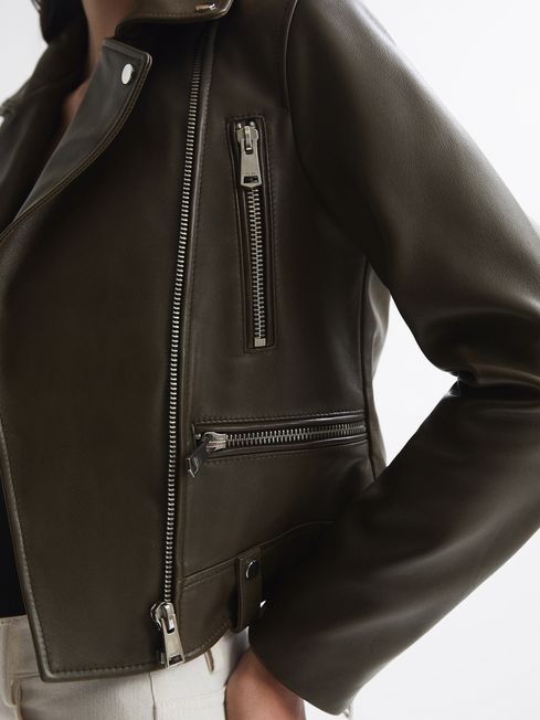 Santiago Leather Biker Jacket - Image 2